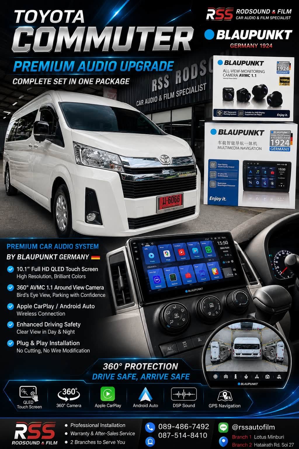 🚐✨ TOYOTA COMMUTER จัดเต็มชุด จอแอนดรอย์ BLAUPUNKT พร้อม กล้อง 360 องศา ครบจบในคันเดียว! 🔵🇩🇪